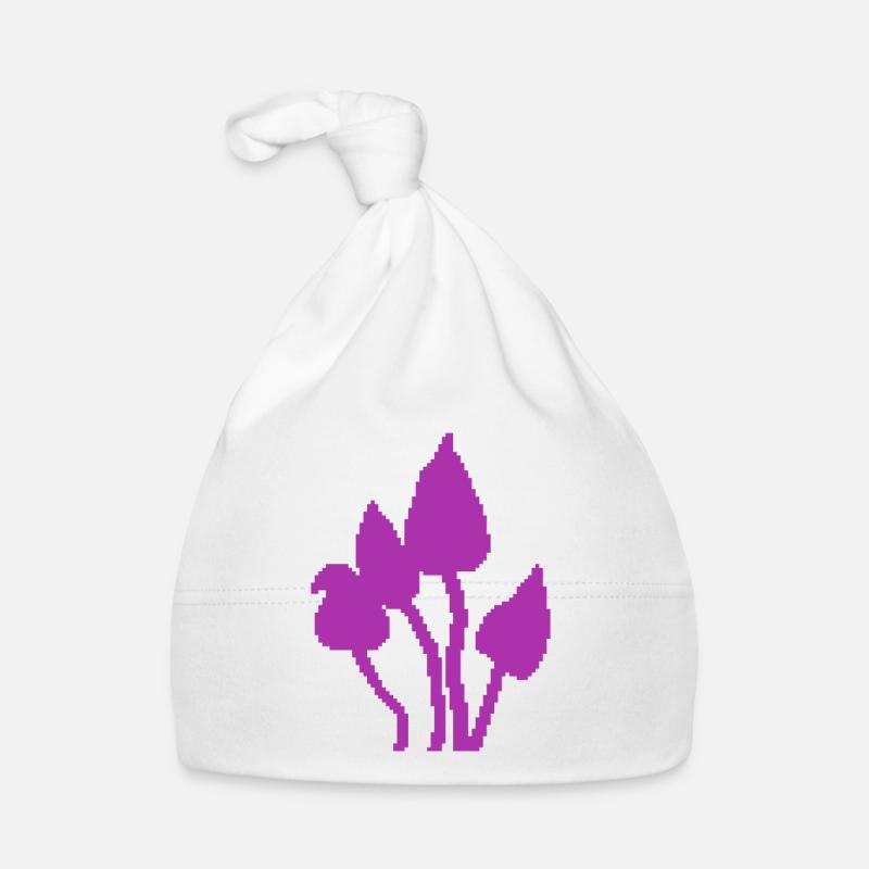 Rosa Retro-Pilz-Pixel-Art-Stil Baby Bio-Mütze