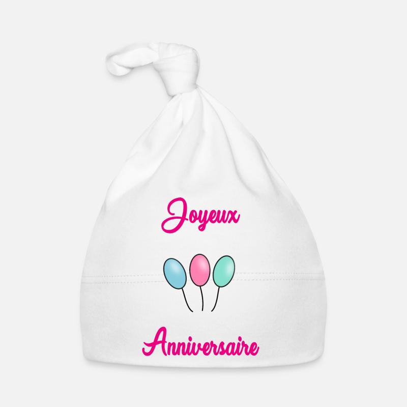 JOYEUX ANNIVERSAIRE Bonnet bio Bébé