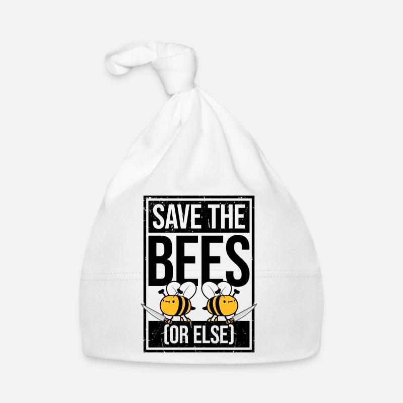 Rettet die Bienen oder sonst Messer Lustig Niedliche Biene Imker Baby Bio-Mütze