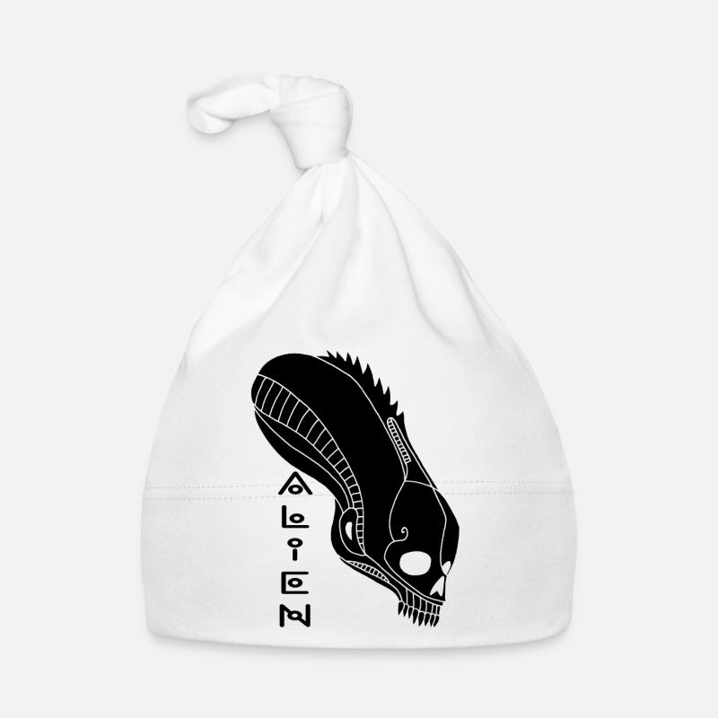 Schwarzer Alien-Schädel Baby Bio-Mütze