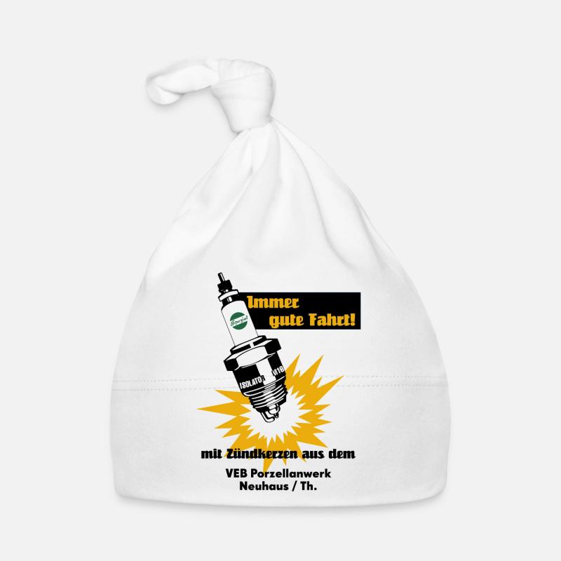 Zündkerzen Werbung DDR Retro Baby Bio-Mütze