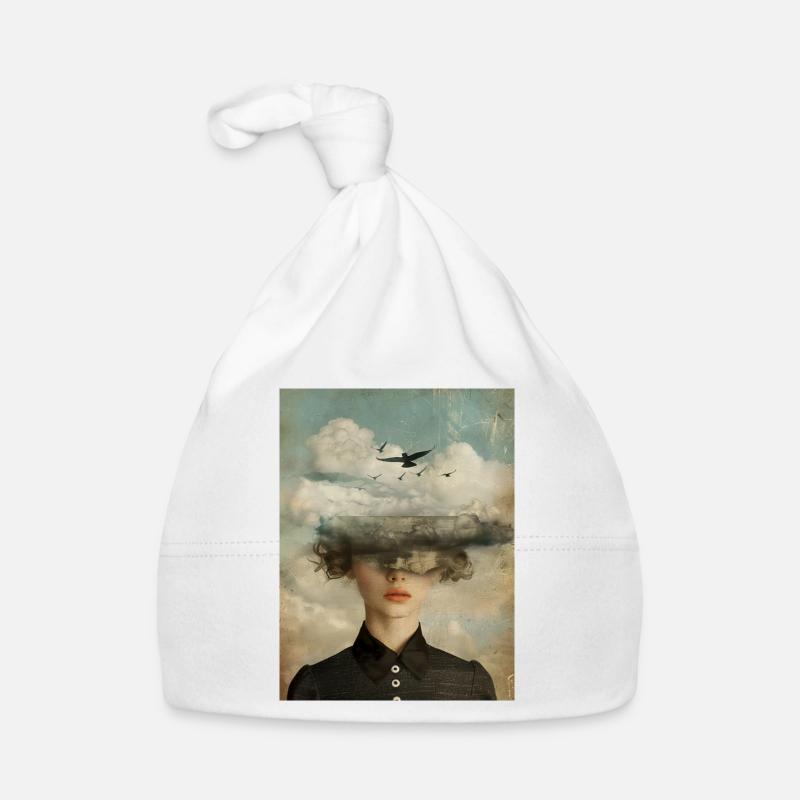 Poster Retro Surreal Face 3 Baby Bio-Mütze