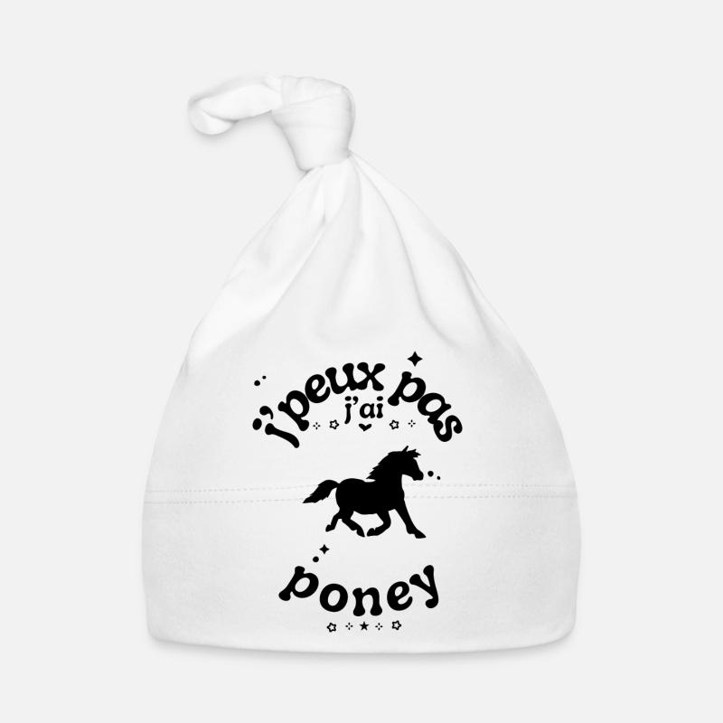 J peux pas j ai poney - Bonnet bio Bébé - blanc