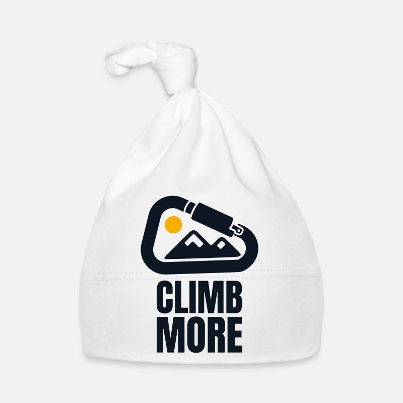 Climb More - Kletterer Geschenk - Baby Bio-Mütze - Weiß