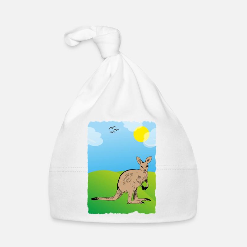Känguru - Baby Bio-Mütze - Weiß