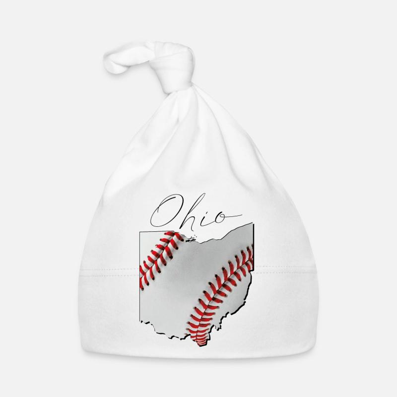 Ohio (USA) | echter Baseball | Landkarte Script Baby Bio-Mütze