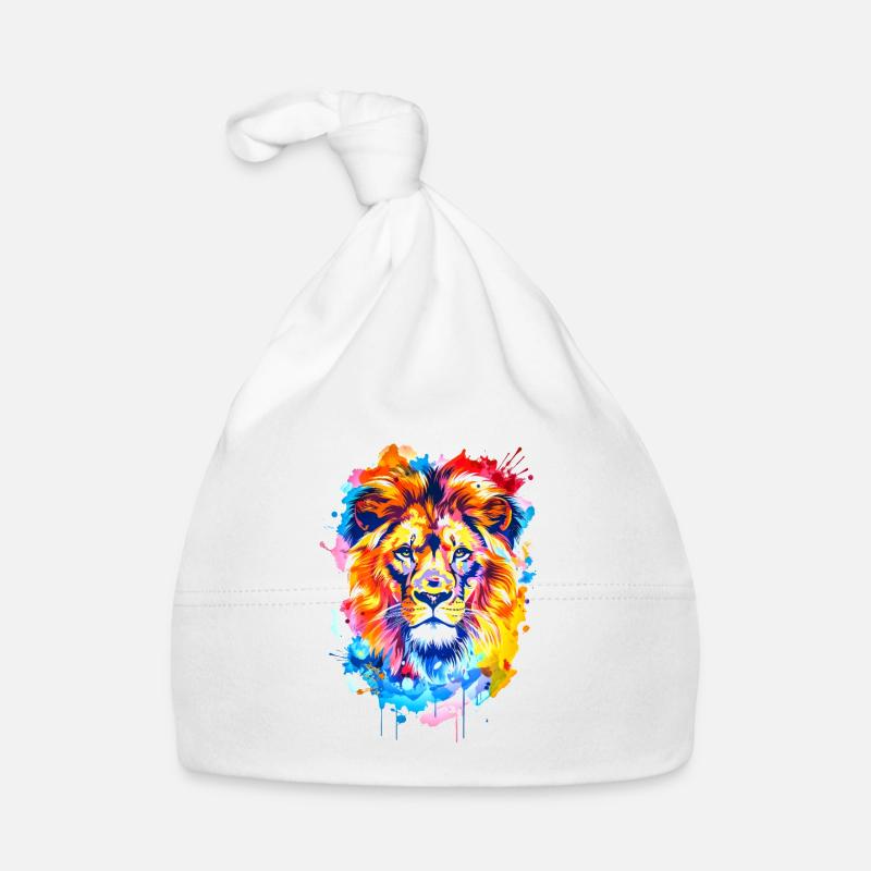 Conception du lion - Bonnet bio Bébé - blanc