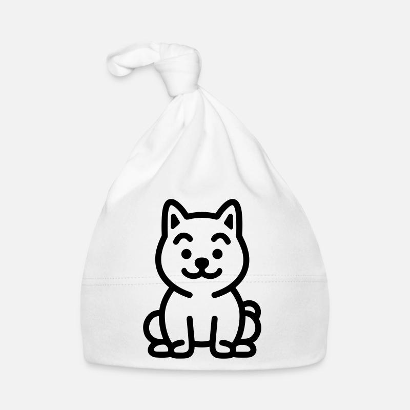 Chien - Bonnet bio Bébé - blanc