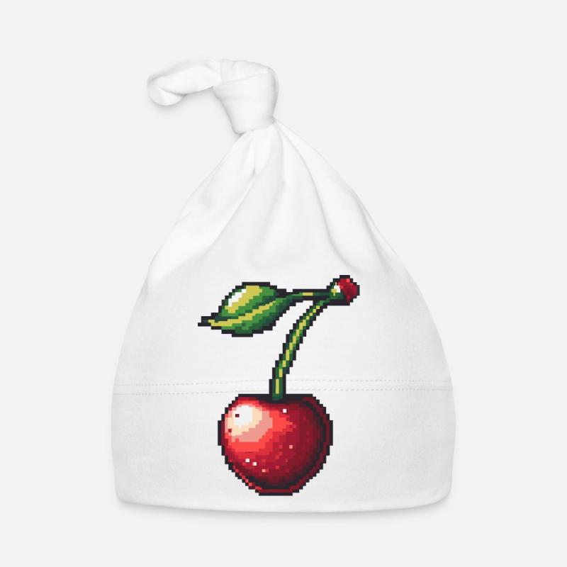 Kirsche Pixel Symbol Baby Bio-Mütze