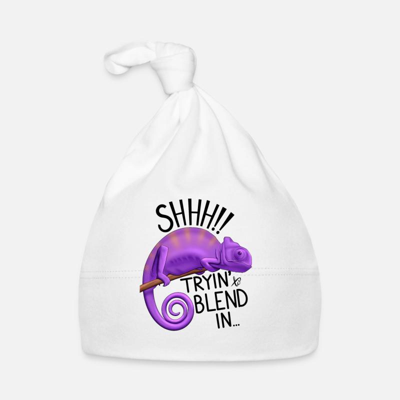 Chameleon essaie de s’intégrer - Bonnet bio Bébé - blanc