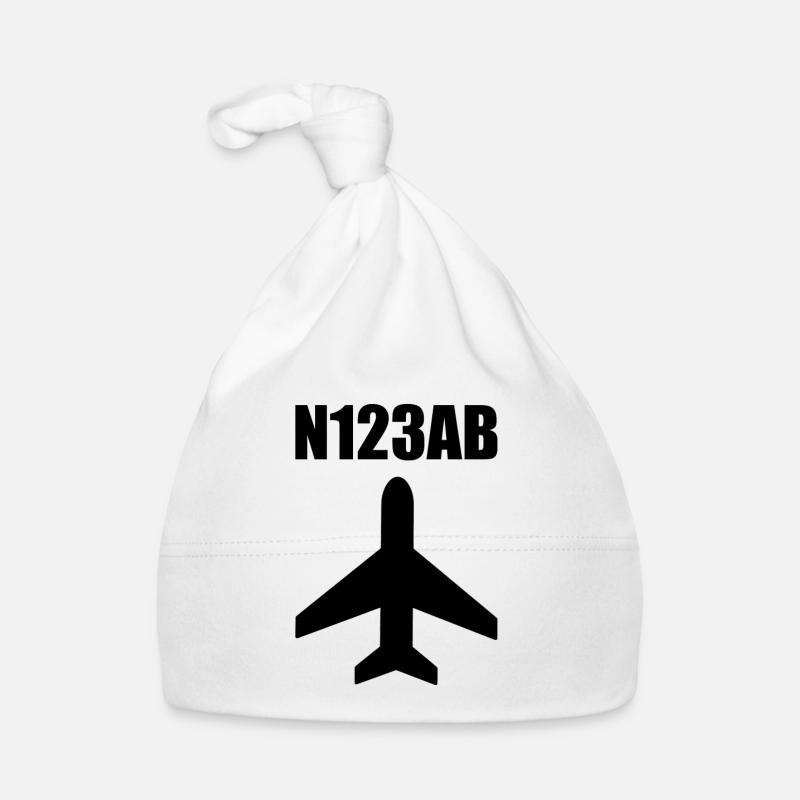 Custom Aviation - Flugzeug - Luffahrt - Pilot - Baby Bio-Mütze - Weiß