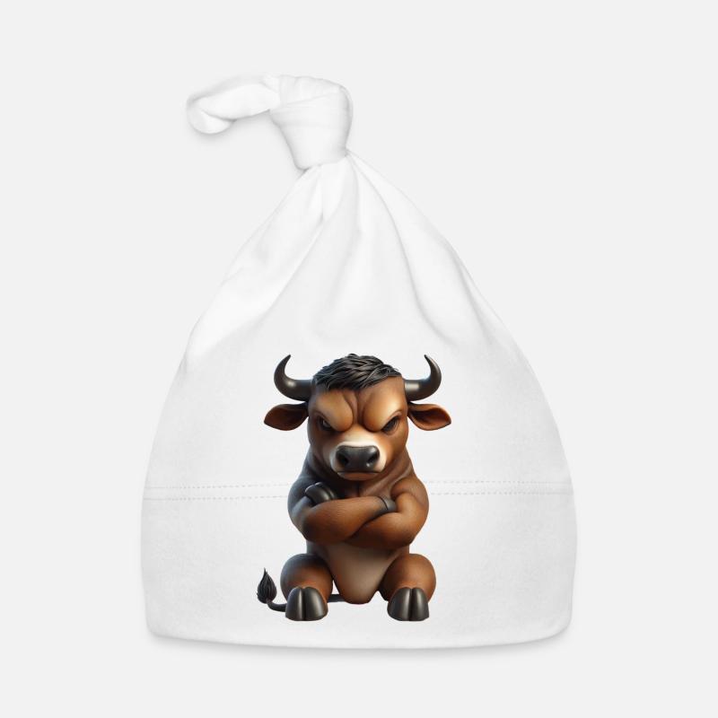 Stier grimmig 1 Baby Bio-Mütze