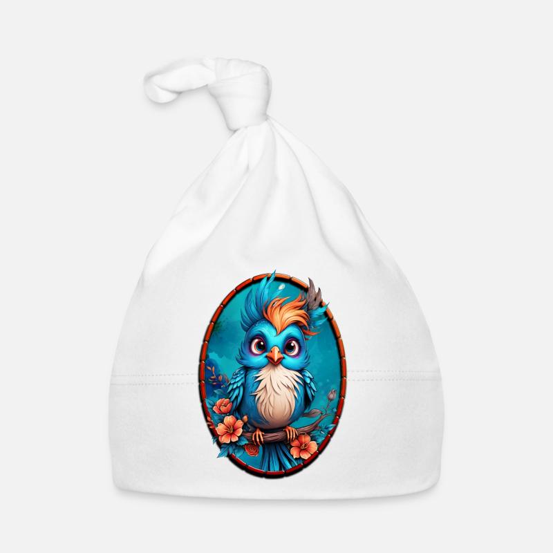Leuchtend blauer Vogel Baby Bio-Mütze
