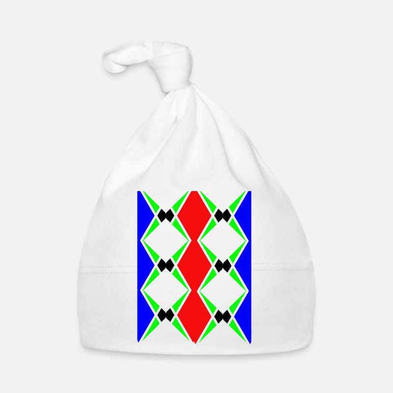 Design unique multicolore - Bonnet bio Bébé - blanc