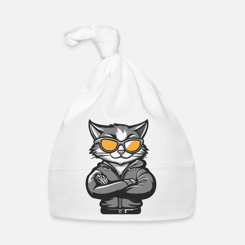 Chat Bande Dessinée Cool Bonnet bio Bébé