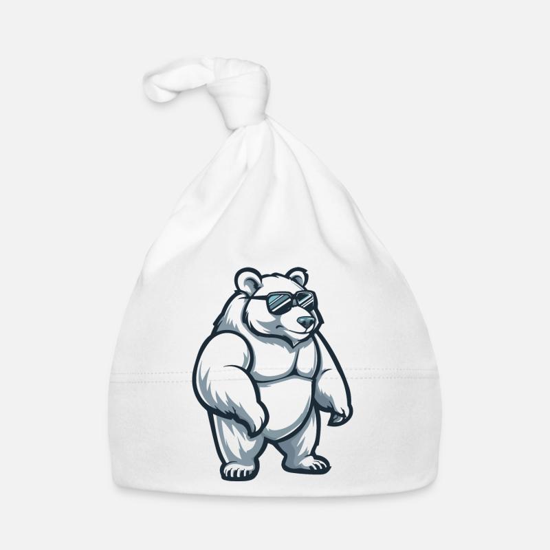 Eisbär Comic Cool - Baby Bio-Mütze - Weiß