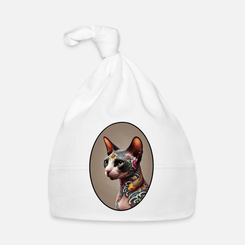 Tattooed Sphynx Cat Organic Baby Cap