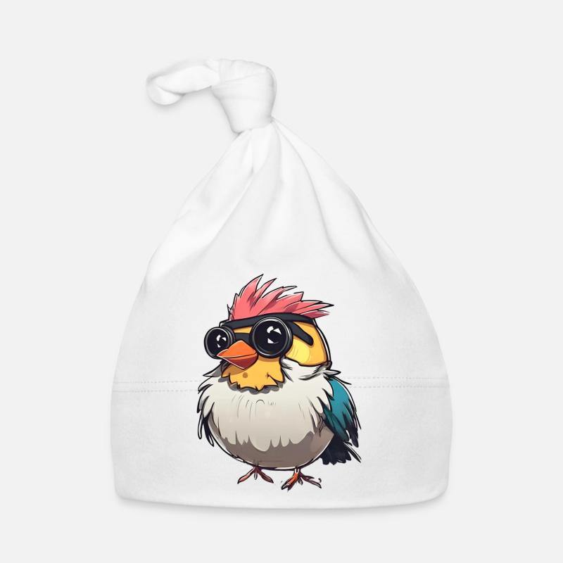 Bunte Techno-Vogel-Illustration Baby Bio-Mütze