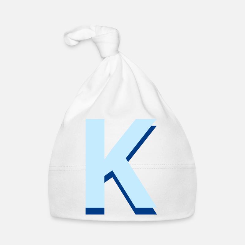 Pop und moderner blauer Buchstabe k Baby Bio-Mütze