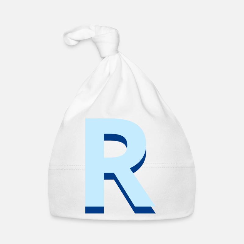 Lettre r bleu pop et moderne Bonnet bio Bébé