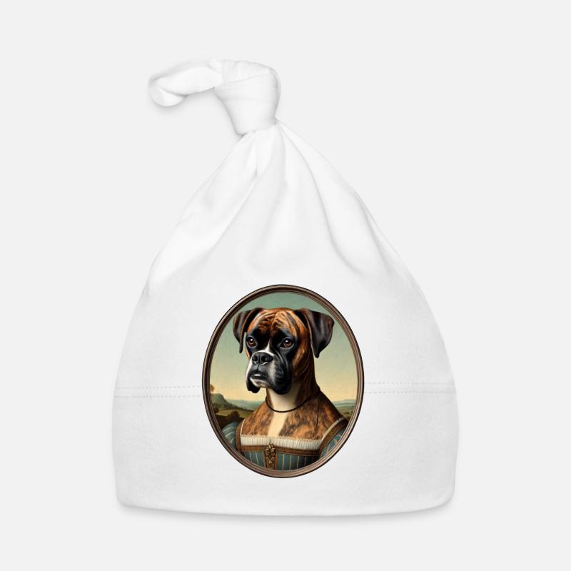 Porträt eines Boxers im Stil der Renaissance Baby Bio-Mütze