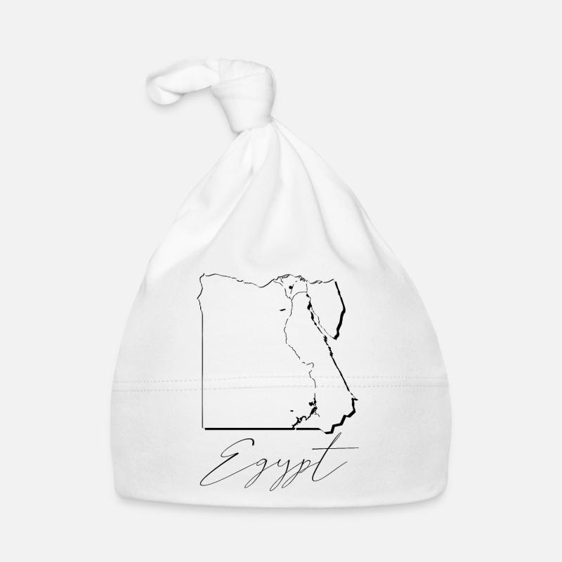 Egypt map as outline EN Organic Baby Cap