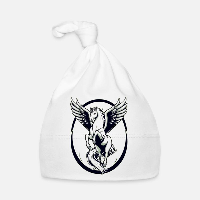 Cool White Pegasus Organic Baby Cap