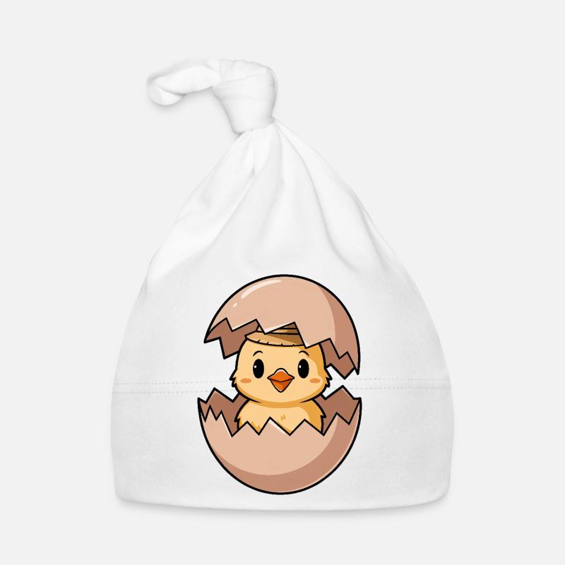 Poussin mignon avec chapeau en oeuf Bonnet bio Bébé
