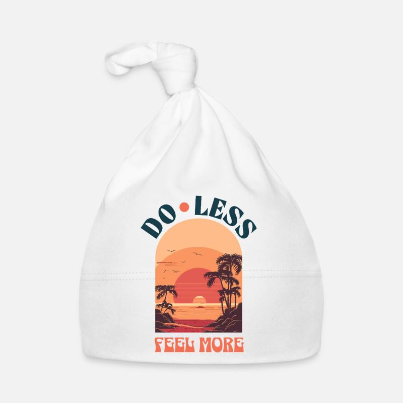 Do Less, Feel More – Coucher de soleil de style rétro Bonnet bio Bébé