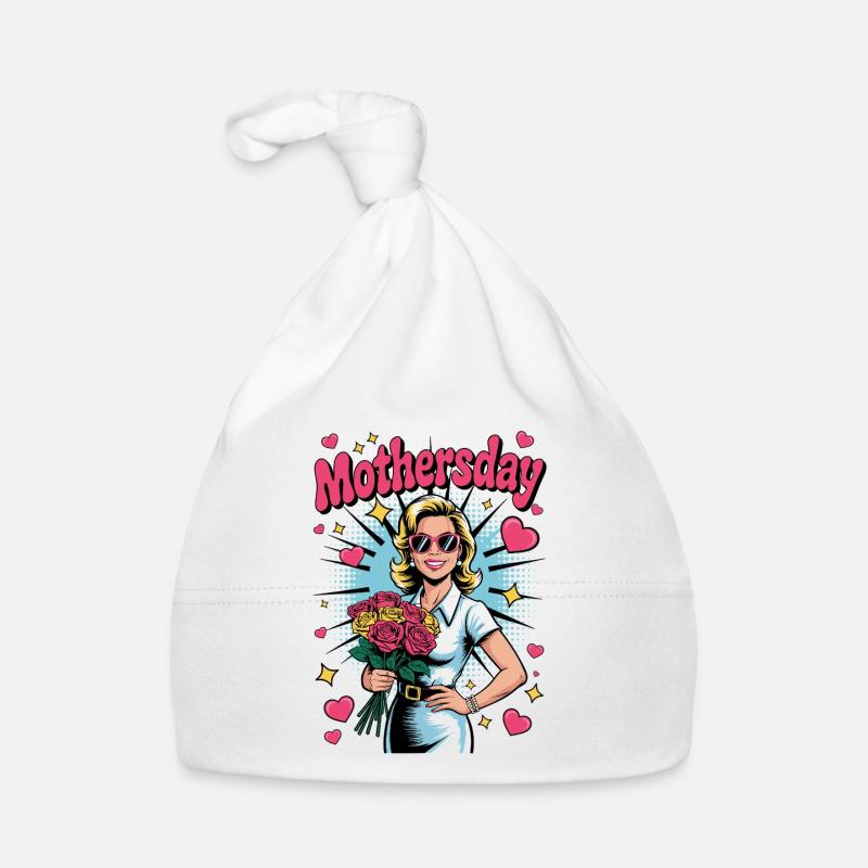 Supermom – Popart Muttertagsmotiv Baby Bio-Mütze