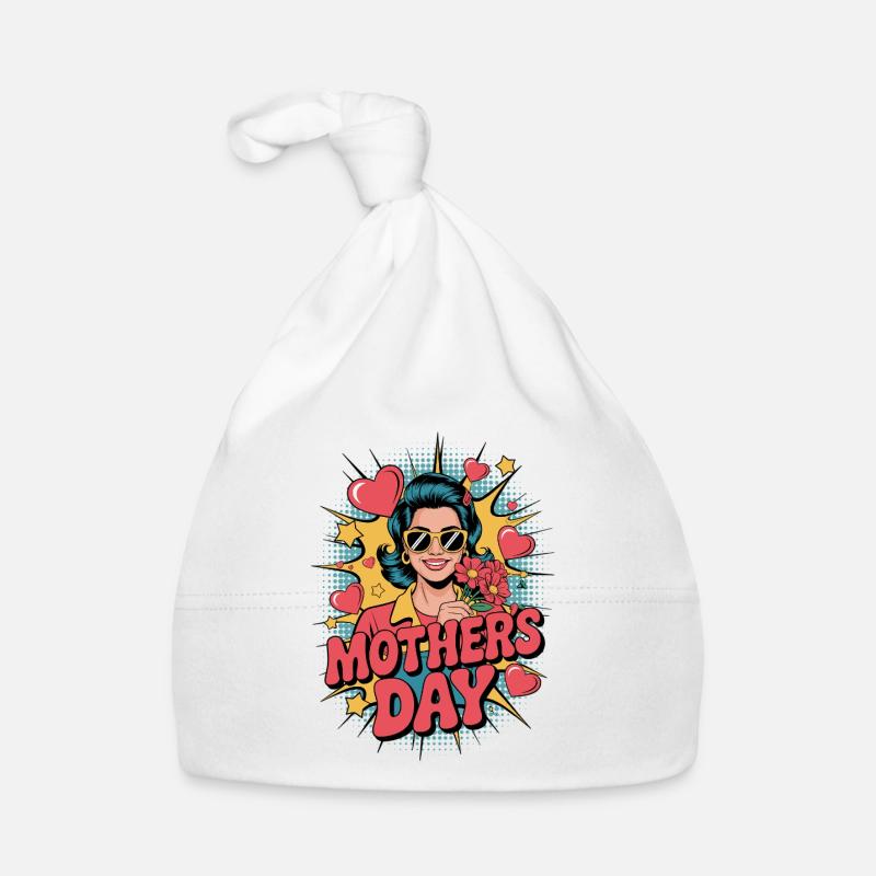 Supermom – Popart Muttertagsmotiv Baby Bio-Mütze