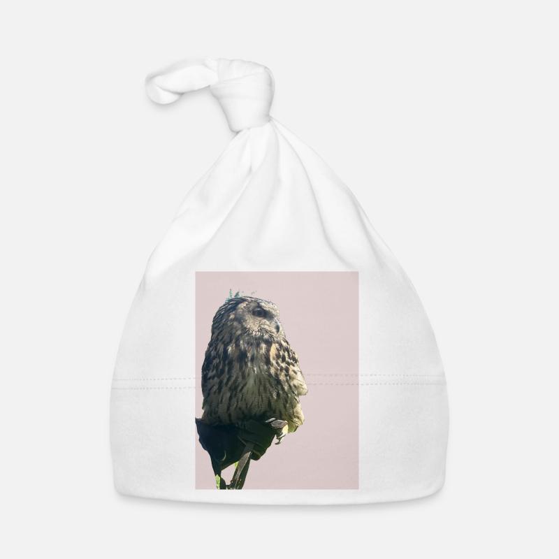 Hibou - Bonnet bio Bébé - blanc
