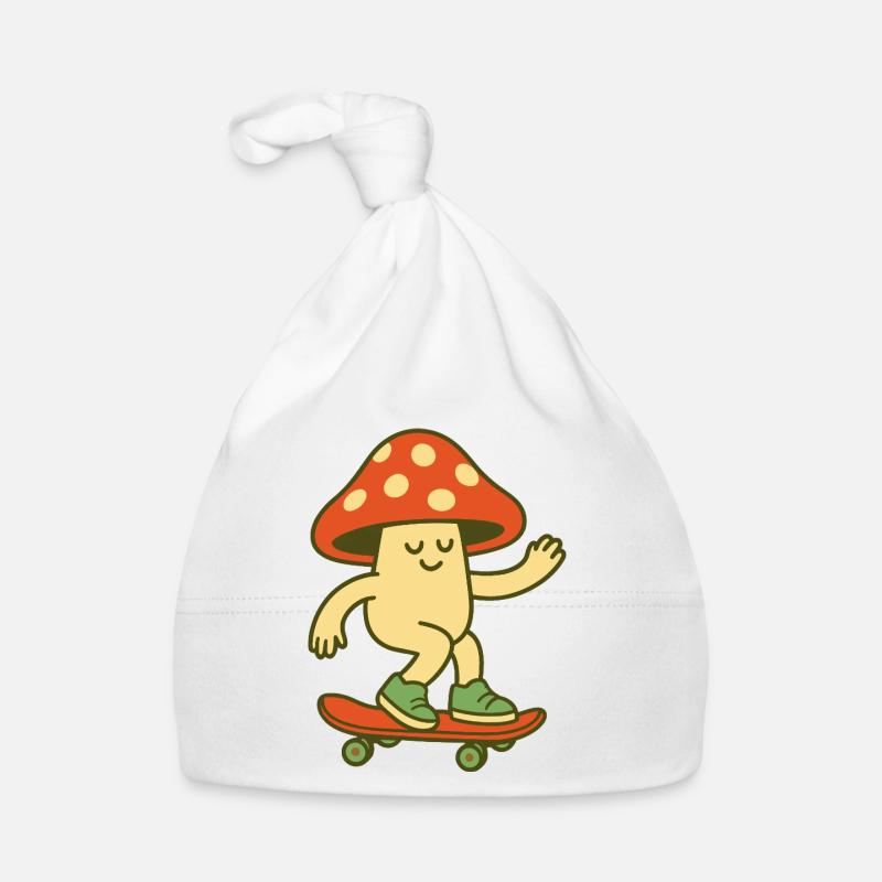 Champignon sur roues Bonnet bio Bébé