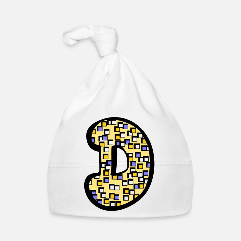 Buchstabe D mit Charakter Baby Bio-Mütze