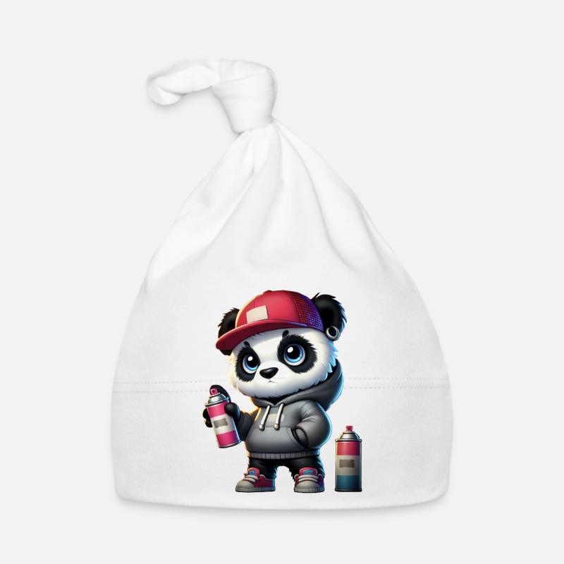 Panda Graffiti Baby Bio-Mütze