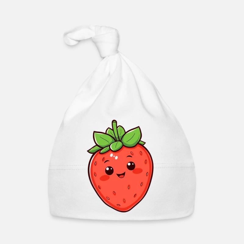 Erdbeere Baby Bio-Mütze