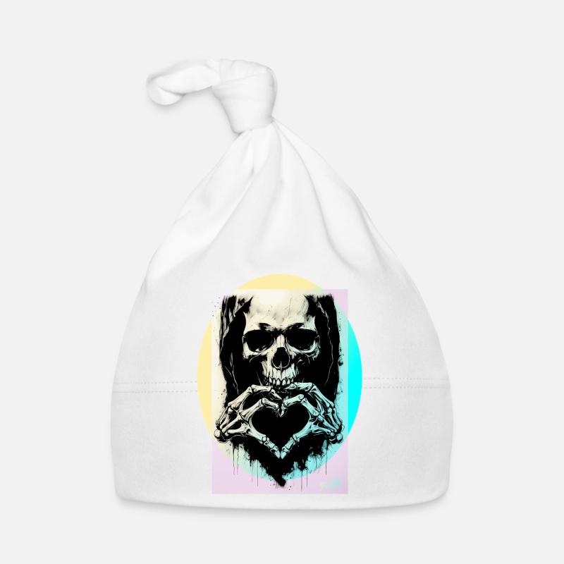 Le Cœur de la Mort ☠ - Bonnet bio Bébé - blanc