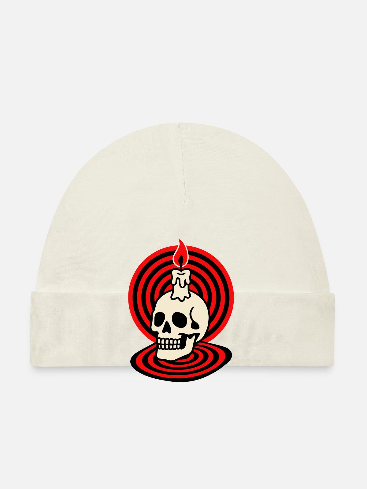 Crâne Hypno - Bonnet bio Bébé - blanc - Devant