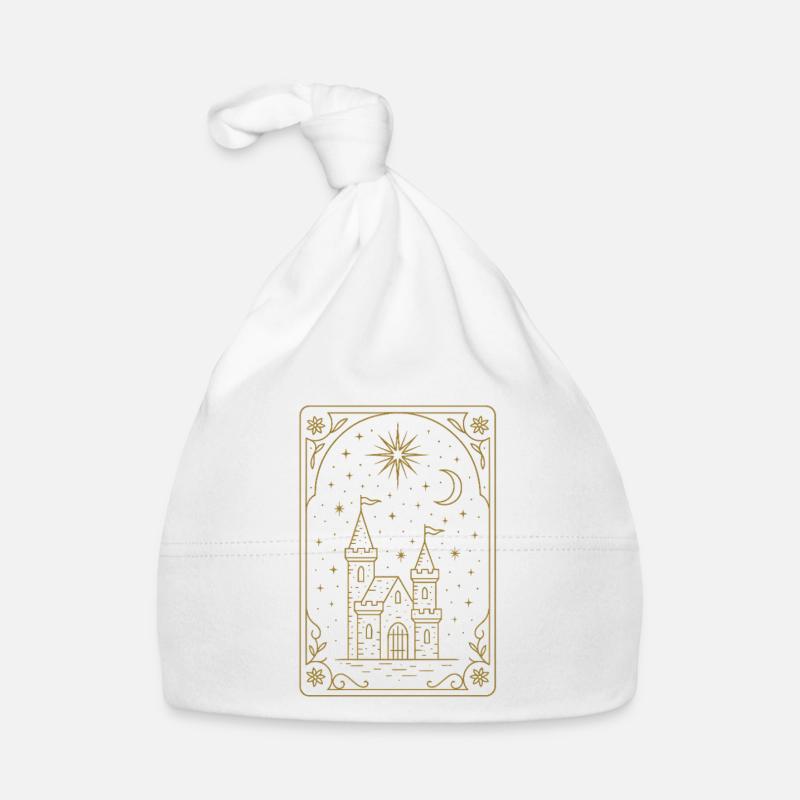 Tarot Card Castle Tower Night Organic Baby Cap