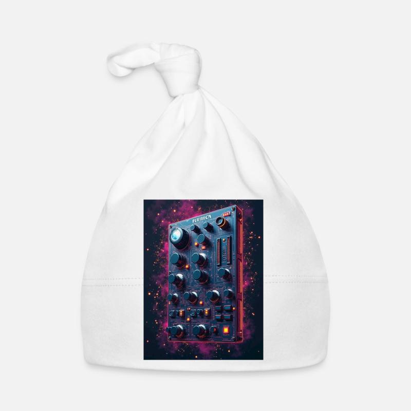Futuristic synthesizer in space design - Organic Baby Cap - white