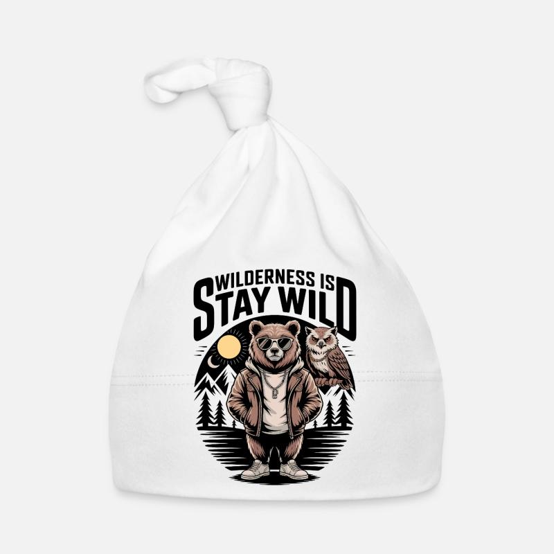 Wilderness Is Stay Wild Bear Owl Organic Baby Cap
