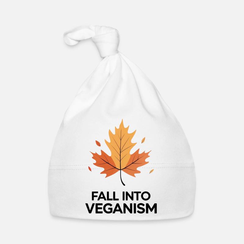 Fall Into Veganism – Herbstblatt Design Baby Bio-Mütze