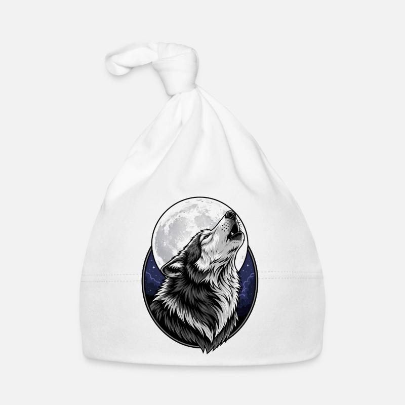 Wolf - Baby Bio-Mütze - Weiß