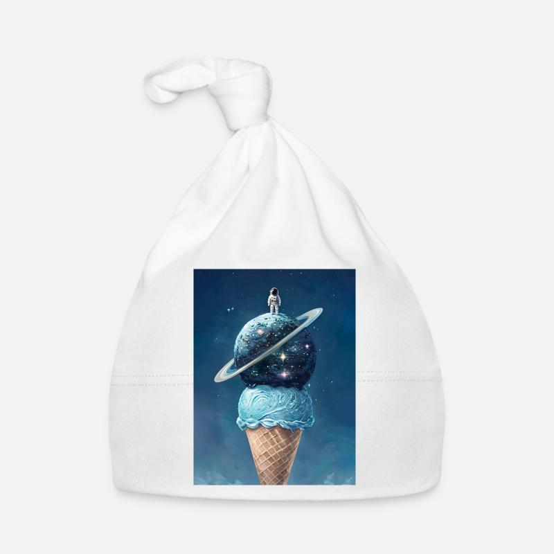 Glace spatiale et astronaute au sommet Bonnet bio Bébé