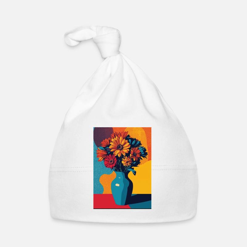Strauß aus Pop-Art-Blumen Baby Bio-Mütze