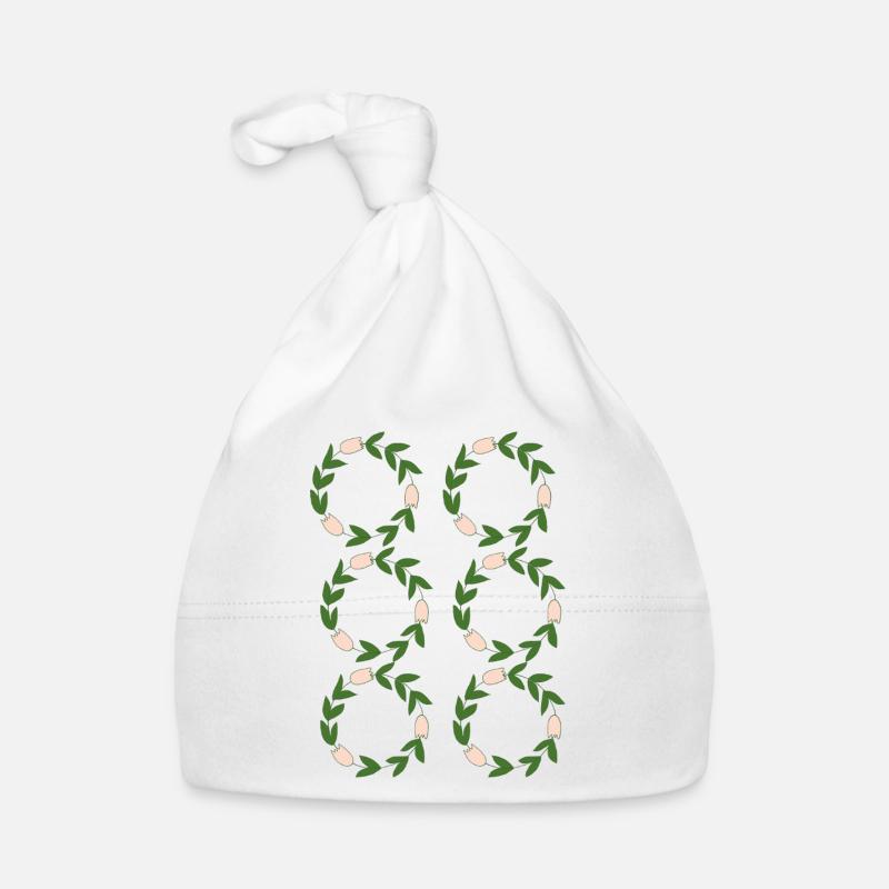 Floral pattern in grass shape Organic Baby Cap