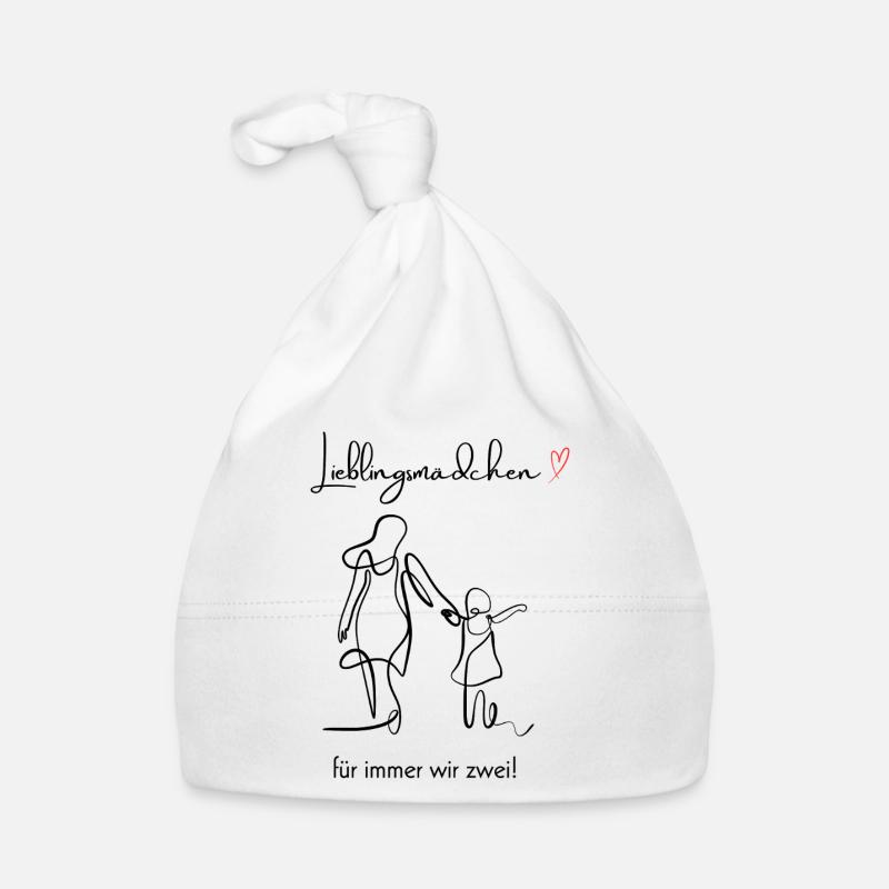 Lieblingsmädchen – Mama & Tochter Illustration mit Baby Bio-Mütze