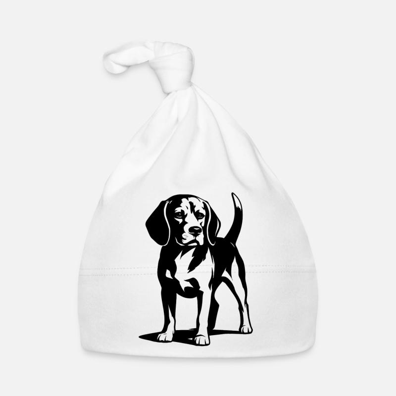 Minimalist Beagle Dog Line Organic Baby Cap