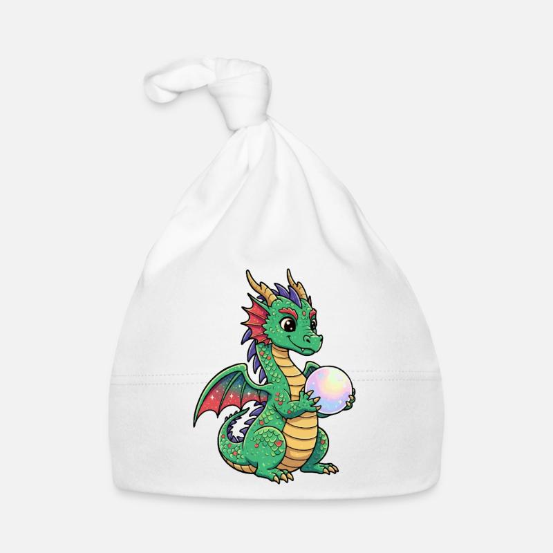 Petit dragon avec boule Bonnet bio Bébé