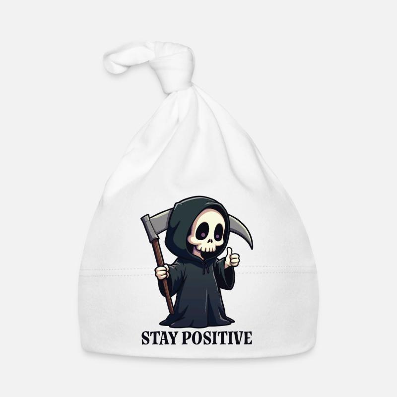 Restez positif - Bonnet bio Bébé - blanc